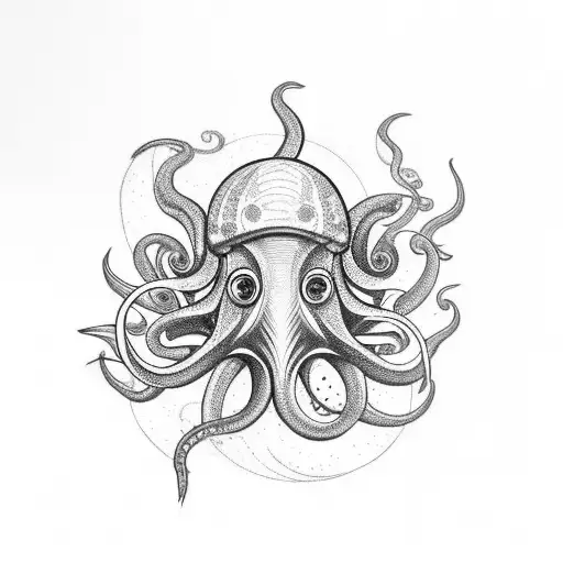 Space Stars Planets Octopus