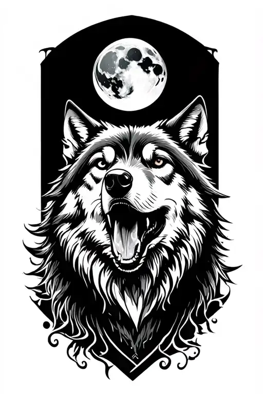 Wolf Howling To The Moon