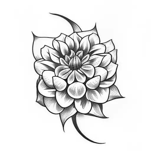 Dog Nose Print Over Dahlia Flower With Ears