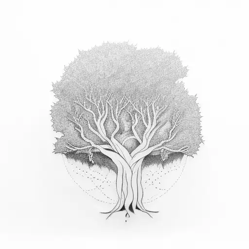 Tree To Show Roots And Connection