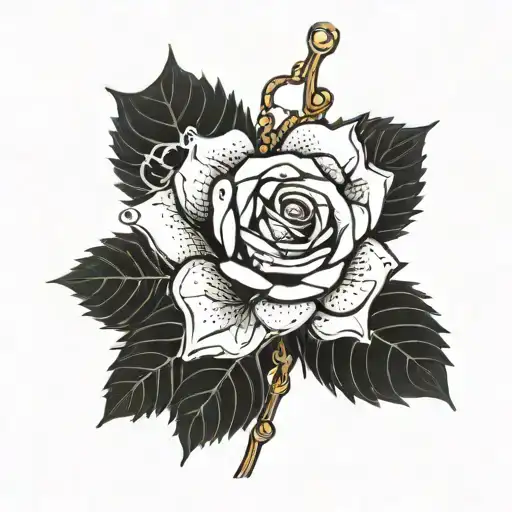 A Realistic Rose Intertwined With Circuit Board Patterns Representing Plc Programming