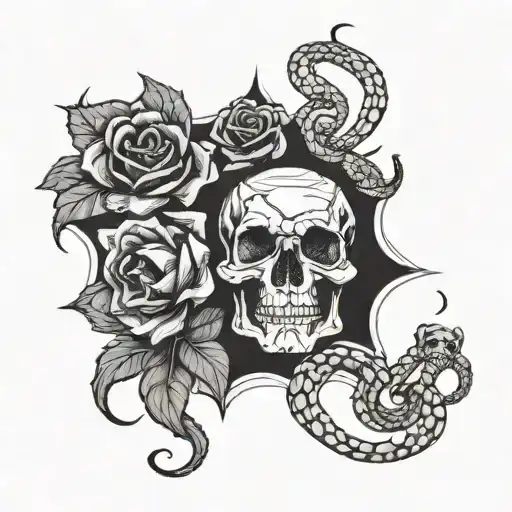 Skull Roses Snake Spiders