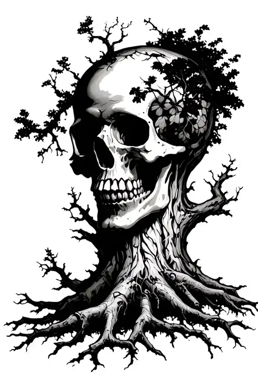 Tree Growing Through Skull
