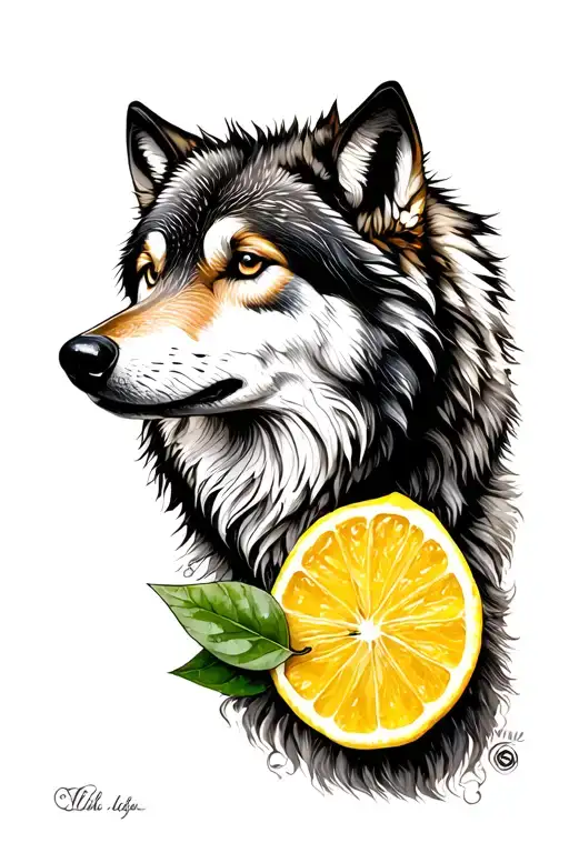 A Wolf And A Lemon Representing Our Love