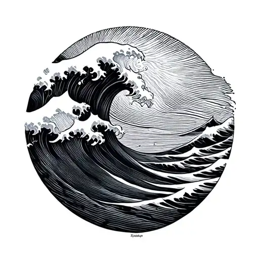 Minimalist Ocean Wave Merging