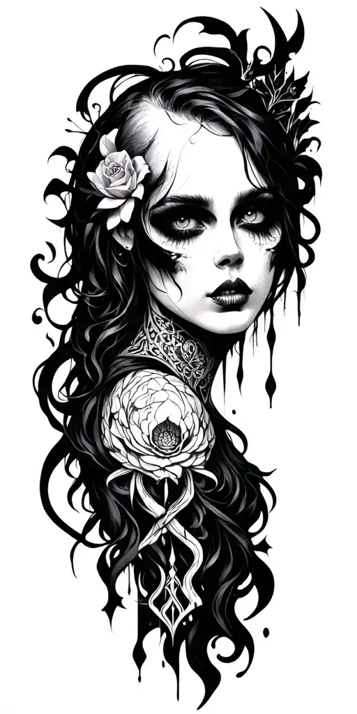 Gothic Inspired Tattoo Featuring