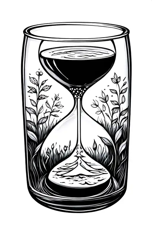 Hour Glass Containing Family Nature
