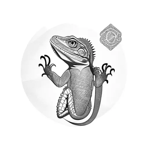 Lizard With The Shape Of A Guitar