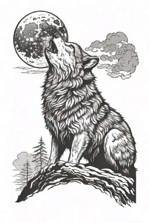 Wolf Howling At The Moon