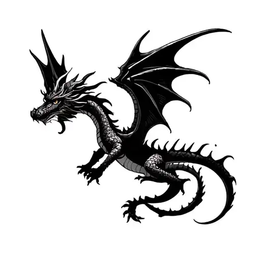 Dragon With Wings Spread