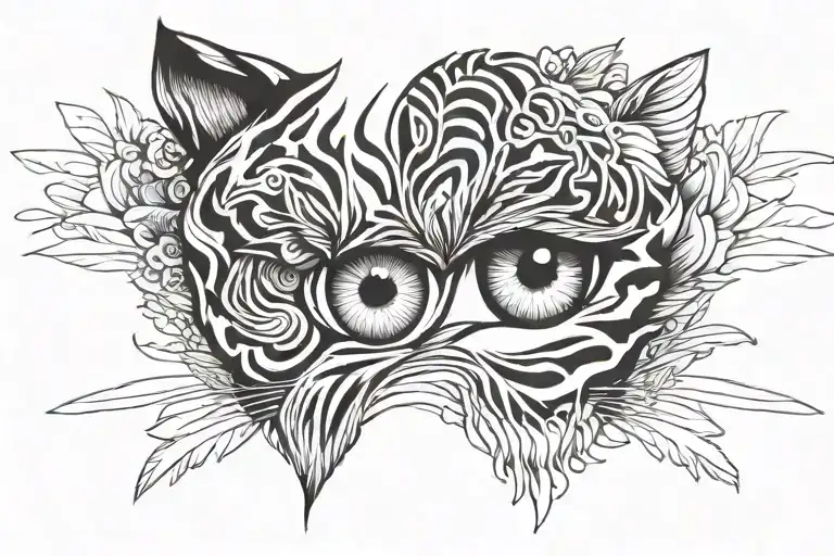 Half Tiger And Half Human Eyes Looking