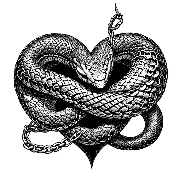 Snake Chain Heart