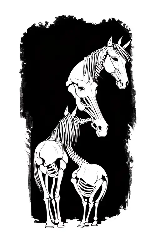 Two Horse Skeletons
