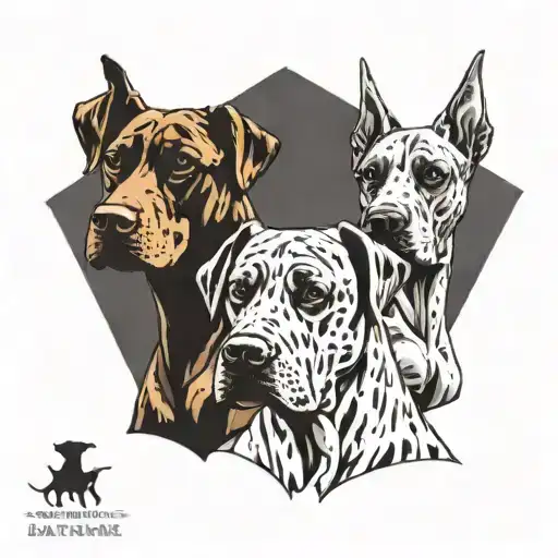 1 Brown Doberman Dog And 1 White Boxer Dog And Name As Puppy