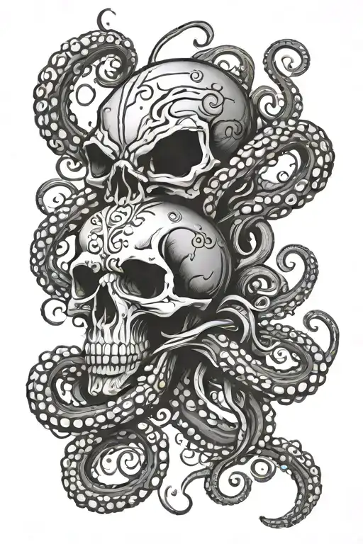 Skull And Octopus Tentacles