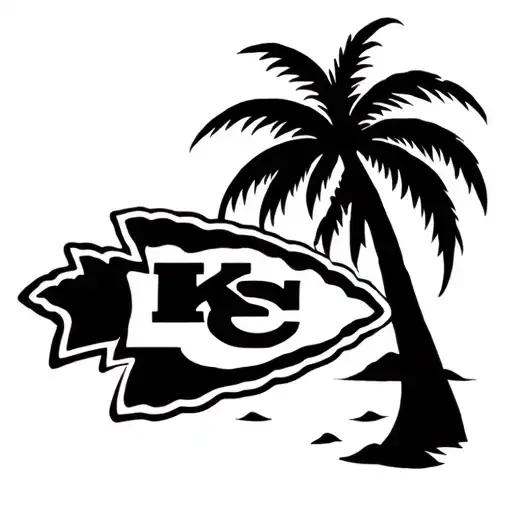 Kansas City Chiefs Logo Intertwined With Palm Trees And Beach Elements