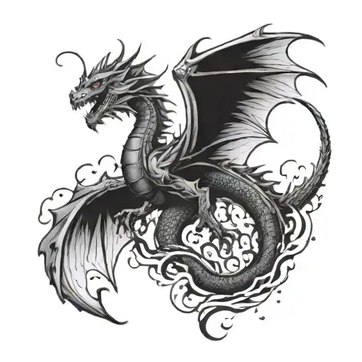 Dragon Emerging Victoriously From The Ashes