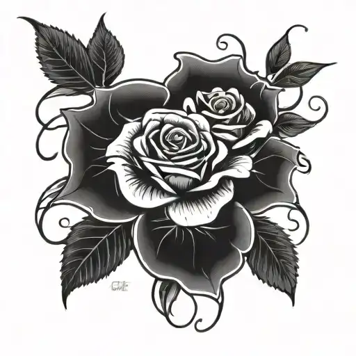 A Bouquet Of A Rose Intertwined