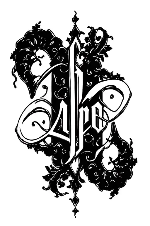 Name Alejo Written In A Gothic Curly Way