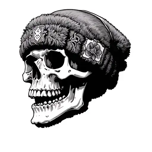 Skull With Ushanka Smiling Malicious Psychotic