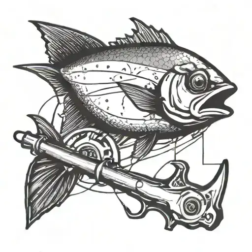 A Fishing Rod Morphing Into A Concrete Cutting Saw Blade