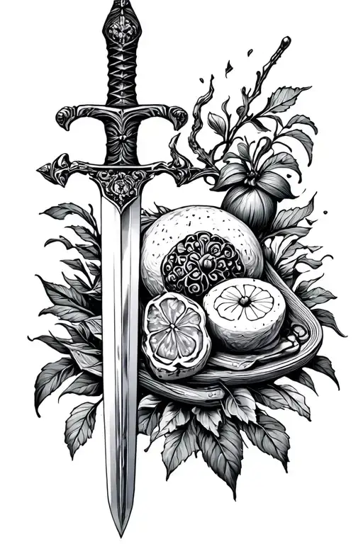 A Sword And Things Of Gastronomy