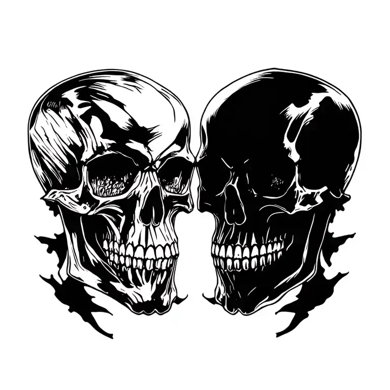 Skulls Facing Each Other