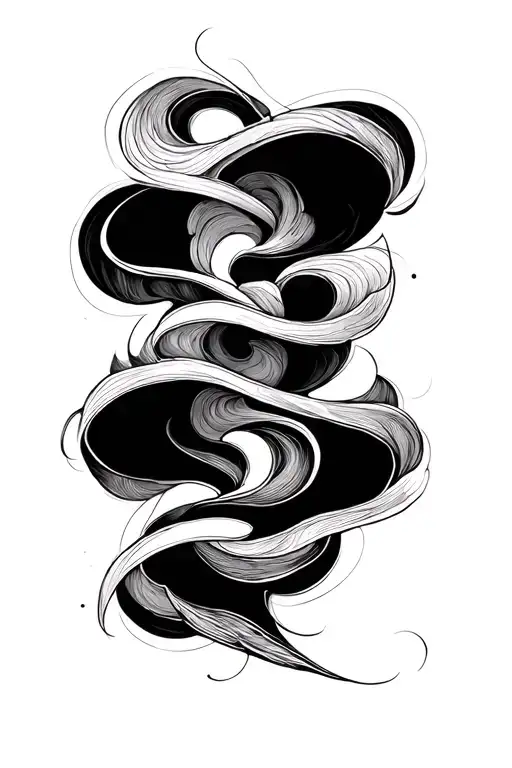 Abstract Black Line Drawing