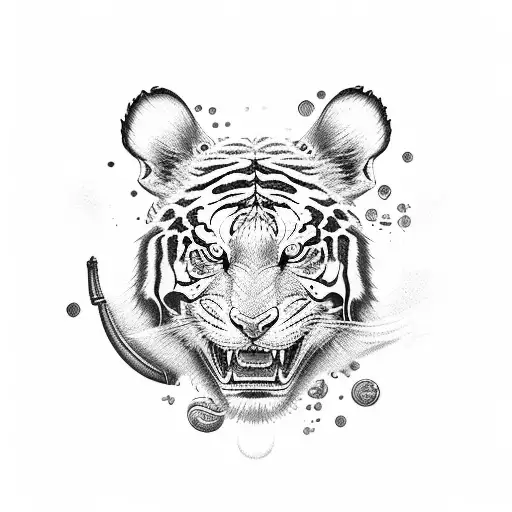 Yin Yang With Tiger Dolphin Ninja Nurse