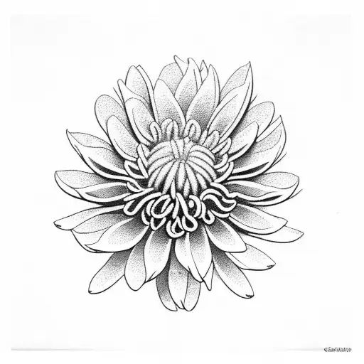 Chrysanthemum Black And White Japanese