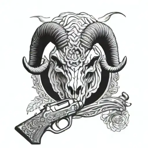 Ram Skull Hunting Rifle Morphing