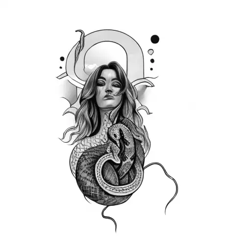 A Woman Holding A Snake