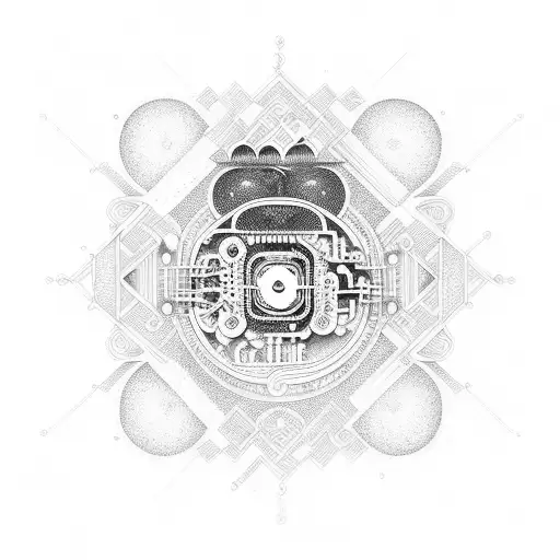 An Intricate Circuit Board Design With The Moon As The Central Focus