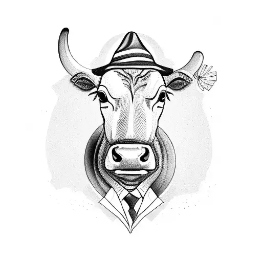 A Cow Wearing A Hat And Roller Skates