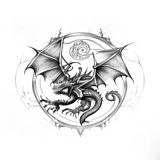 Dark Souls Dragon With Black Flames