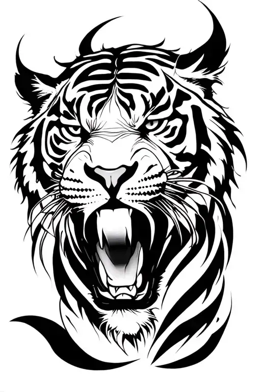 Tribal Tiger Roaring