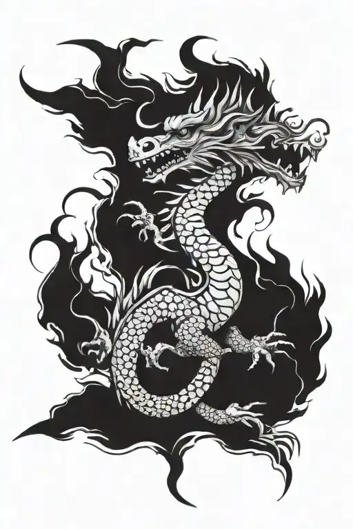 Mix Between An Aztec Dragon And Chinese Dragon Flying