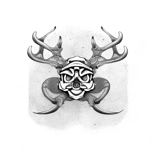 A Skull Made Up Of Stag Beetles And Millipedes