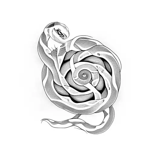 Giant Snake In A Fibonacci Spiral