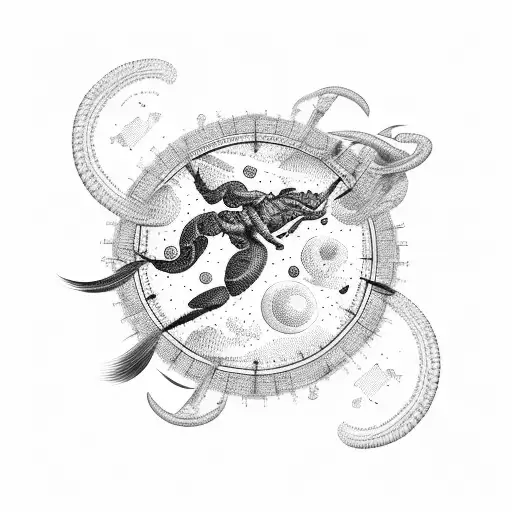 A Surreal Scene Of A Scorpio Constellation Floating In A Time Vortex