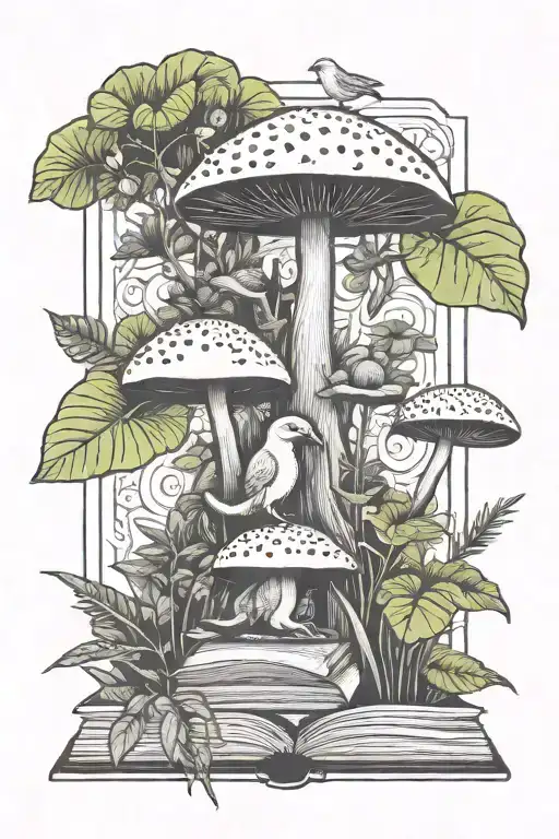 Toadstool Book Leafy Plant Flamingo Sloth