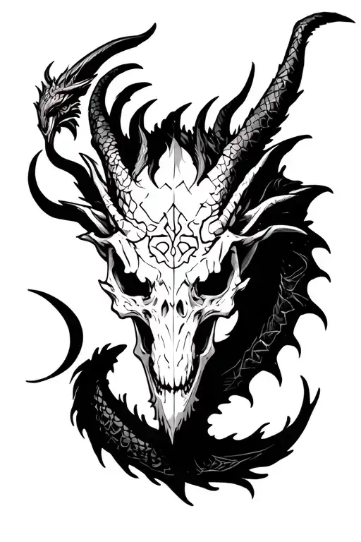Dragon Skull Nordic Runes