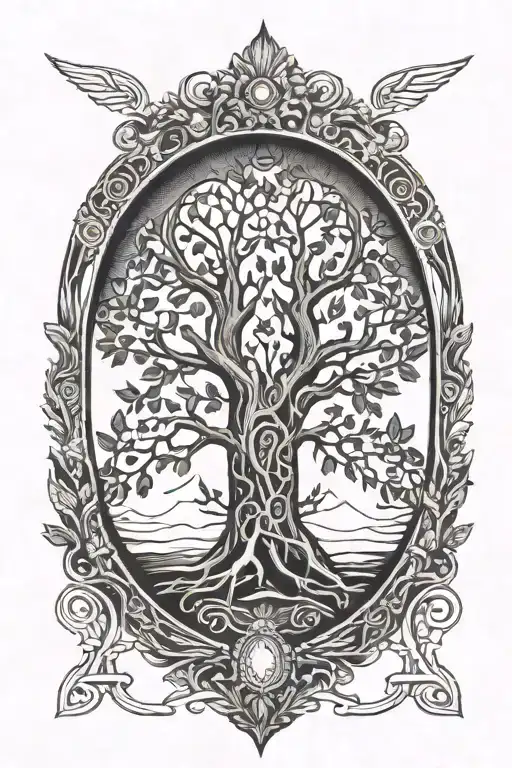 Tree Of Life In Hourglass