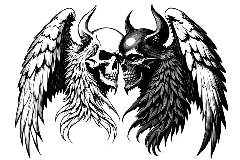 Grim Reaper Merge With Taz Manian Devil Half Angel