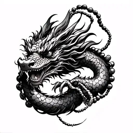 Chineese Dragon Warped Around Praying Beads