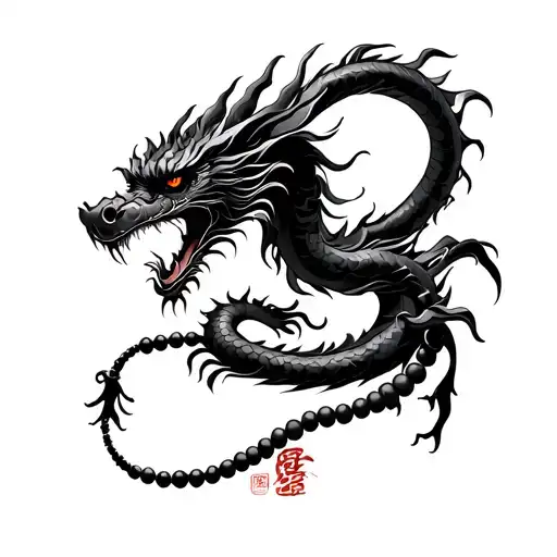 Chineese Dragon Warped Around Praying Beads