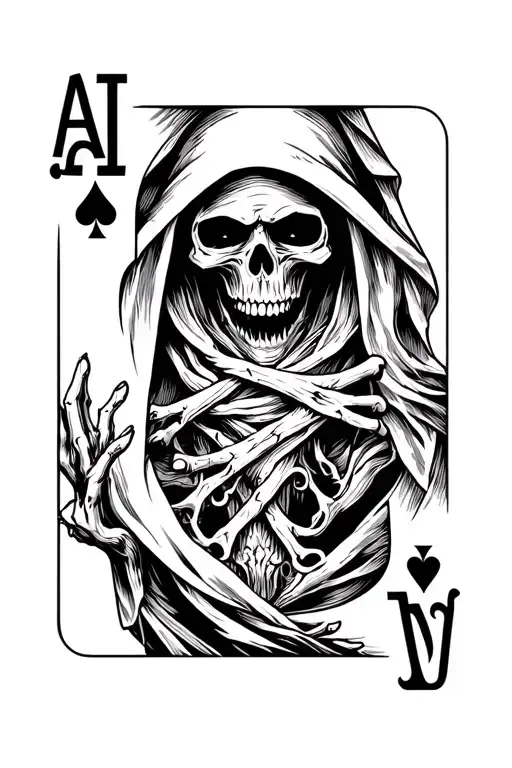Grim Reaper Playing Cards An Ace