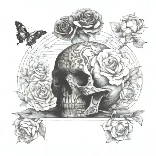 Skull And Flowers