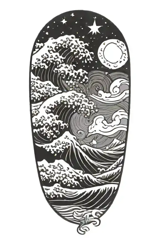 Van Gogh Starry Night And The Great Wave