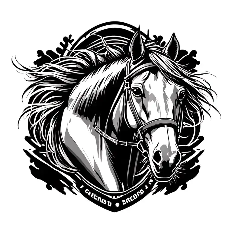 Horse And Jocky On A Track